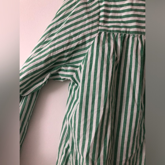 Mille Florian Top Blouse in Kelly Stripe Green White Size XL Button Up - Picture 11 of 16